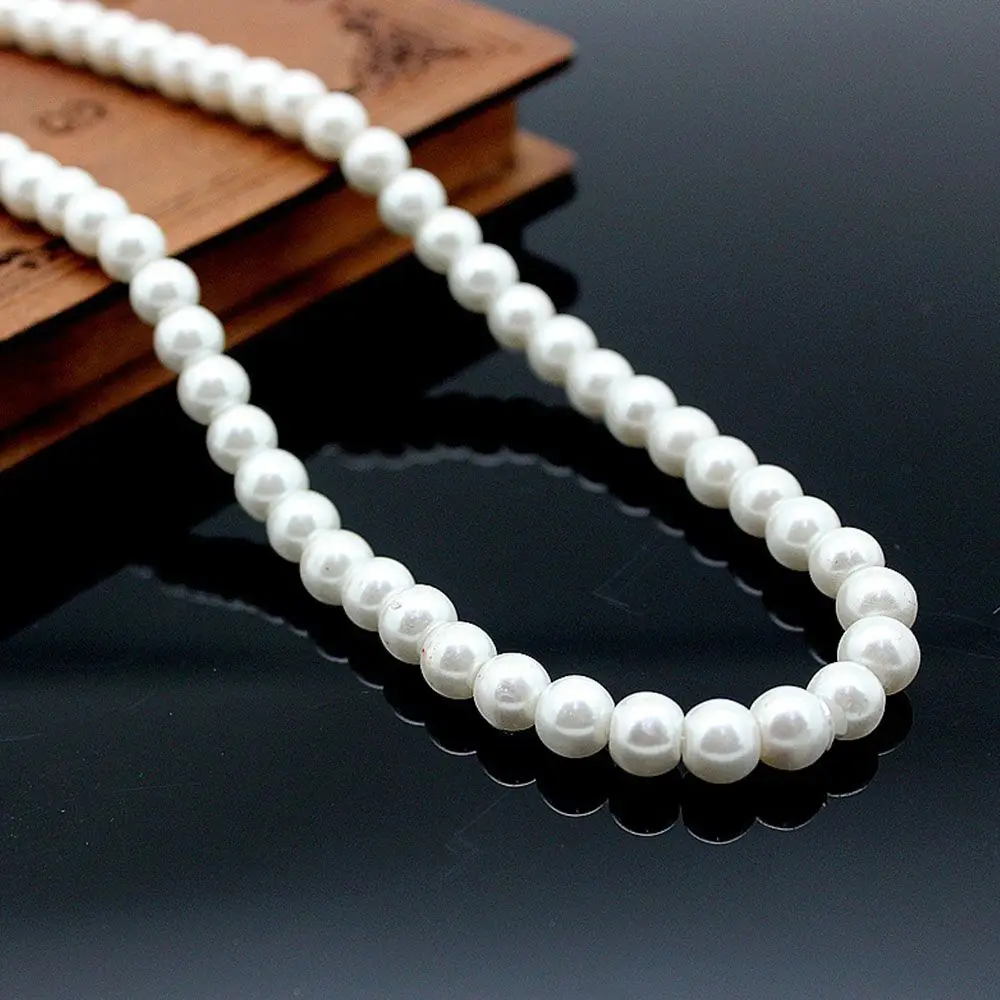 Women White Cultured Strand Necklace Freshwater Pearl 7-8mm