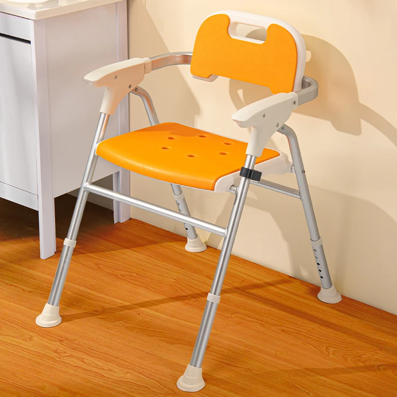 

Foldable Shower Chairs Height Adjustable Bath Chair Aluminum Alloy Bathroom Stool Shower Stools Shower Seat Load 150KG/331IBS