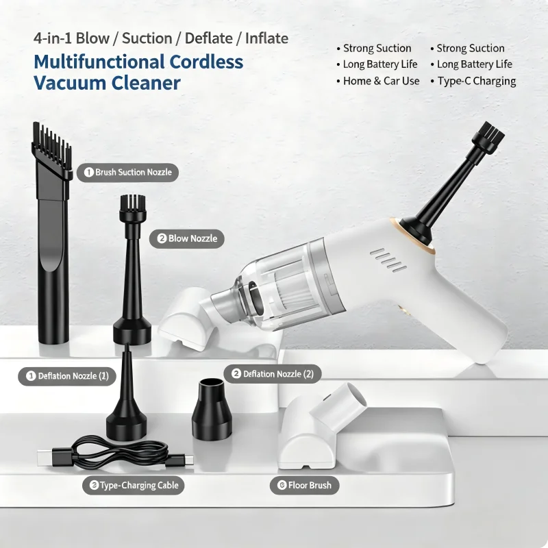 CE Portable Wireless Car Vacuum Cleaner Wireless Vacuum Cleaner Dual Use for Home and Car 60W High Power Powerful Vacuum Cleaner