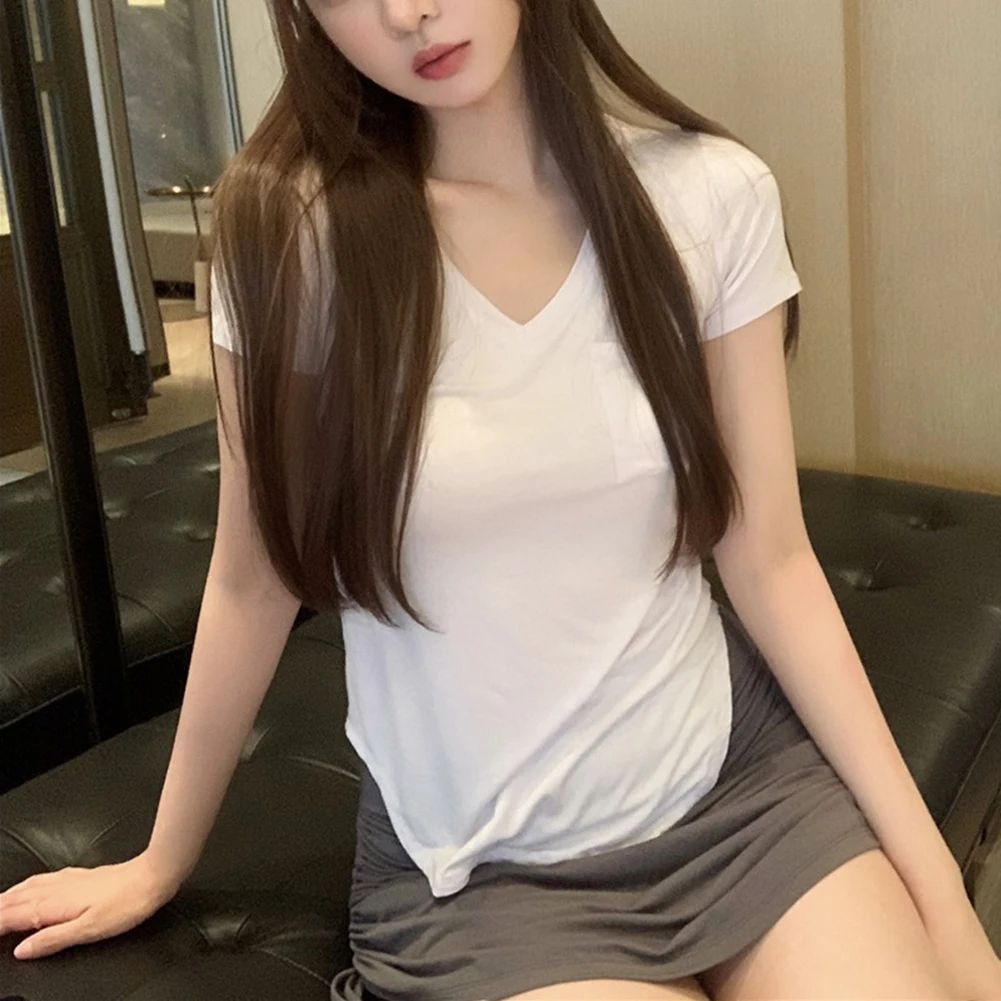 

Casual Short Sleeved Irregular Slim Fit Top Casual Summer Events Comfortable Casual Wear Fashionable Women\\'s Apparel