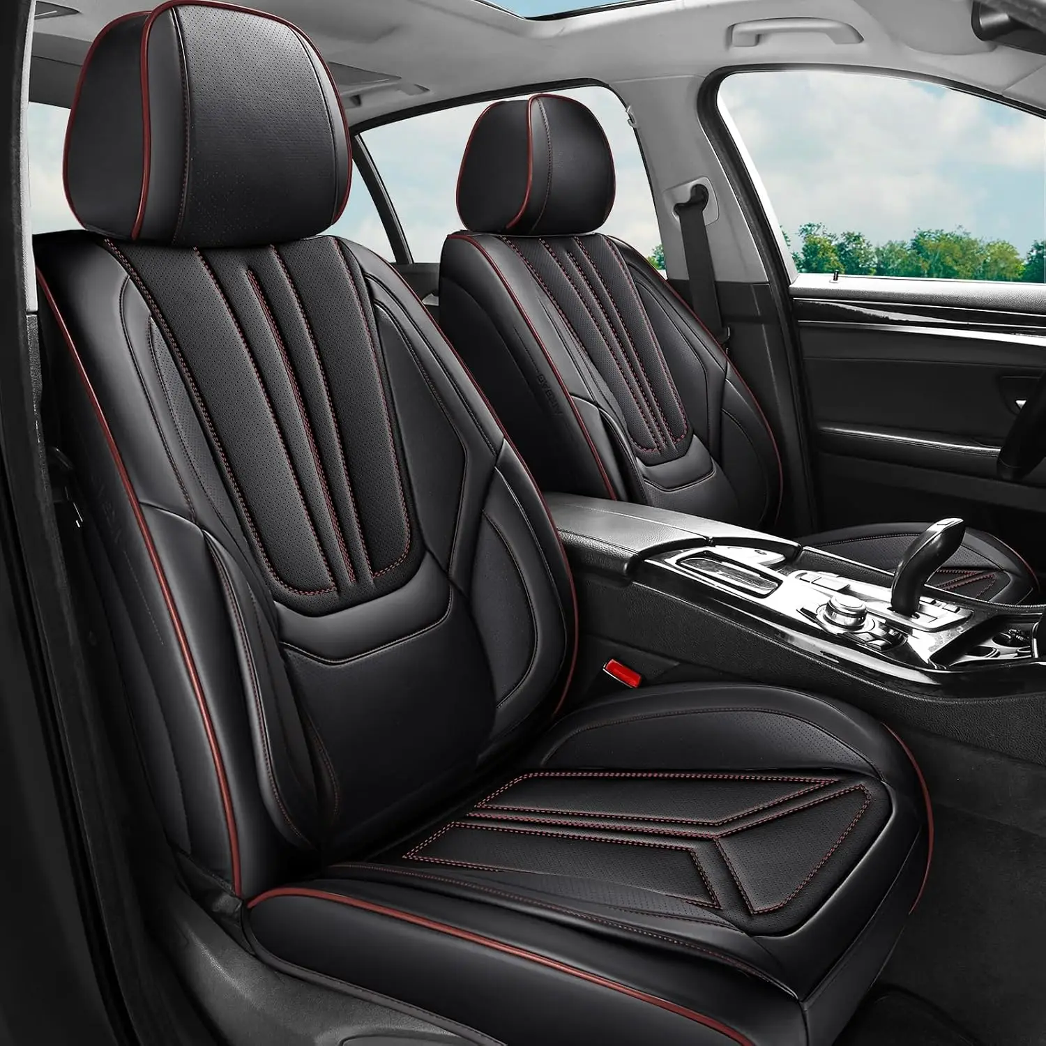 

Car Seat Covers Front Seats, Luxury Leather Car Covers, Waterproof and Breathable Covers, Universal Car Protector