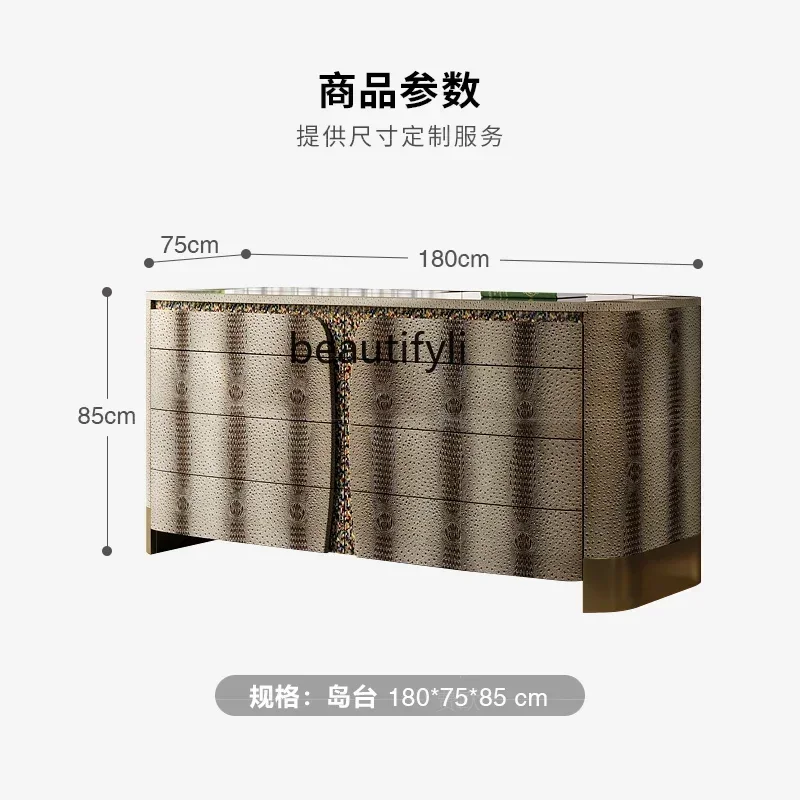 32High-end light luxury floor jewelry cabinet Italian high-end custom drawer storage chest cabinet