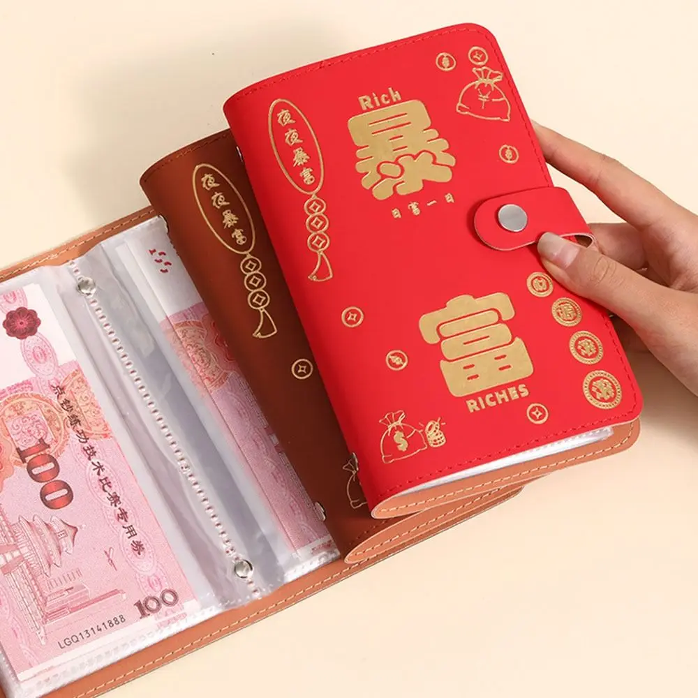 Save Money 100 Envelopes Money Saving Challeng PU Large Capacity Savings Challenges Sheets Waterproof Reusable Budget Binder