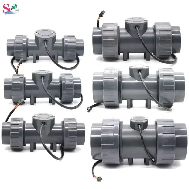 DIJIANG ZJPVC-DN50 2 Inch UPVC Material Water Flow Meter 1160LPM Turbine Sensor +/-3% Accuracy NPN Pulse OEM ODM