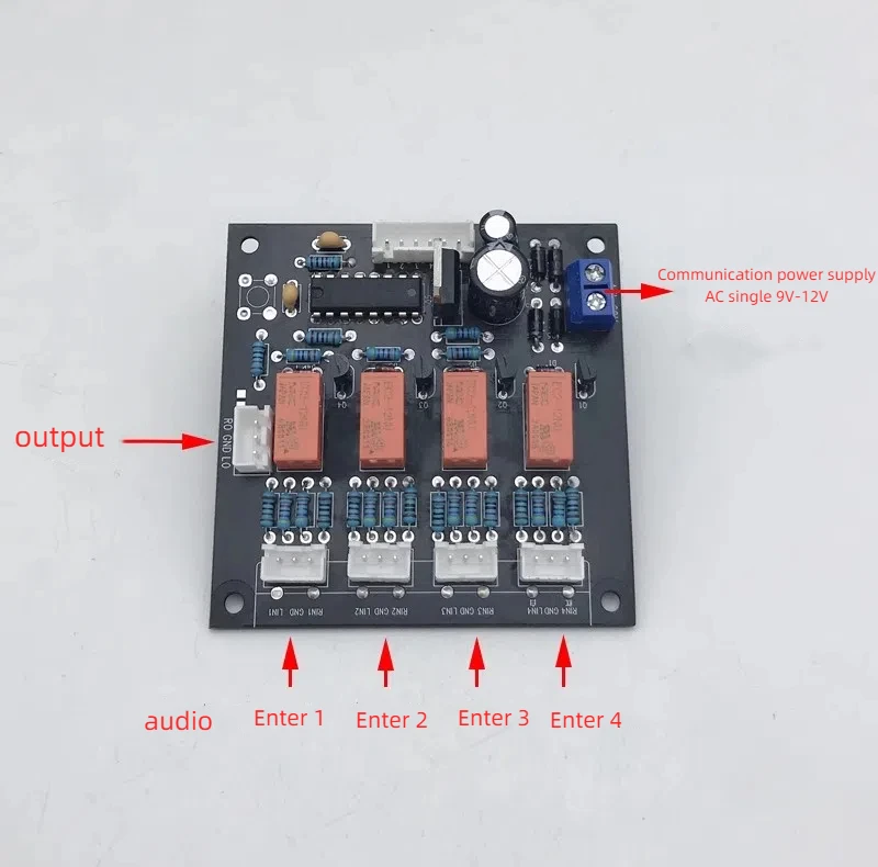 GHXAMP DIY 프리앰프 오디오 소스 선택기 보드 - 4-in-1 출력 신호 스위처(사전 조립됨)