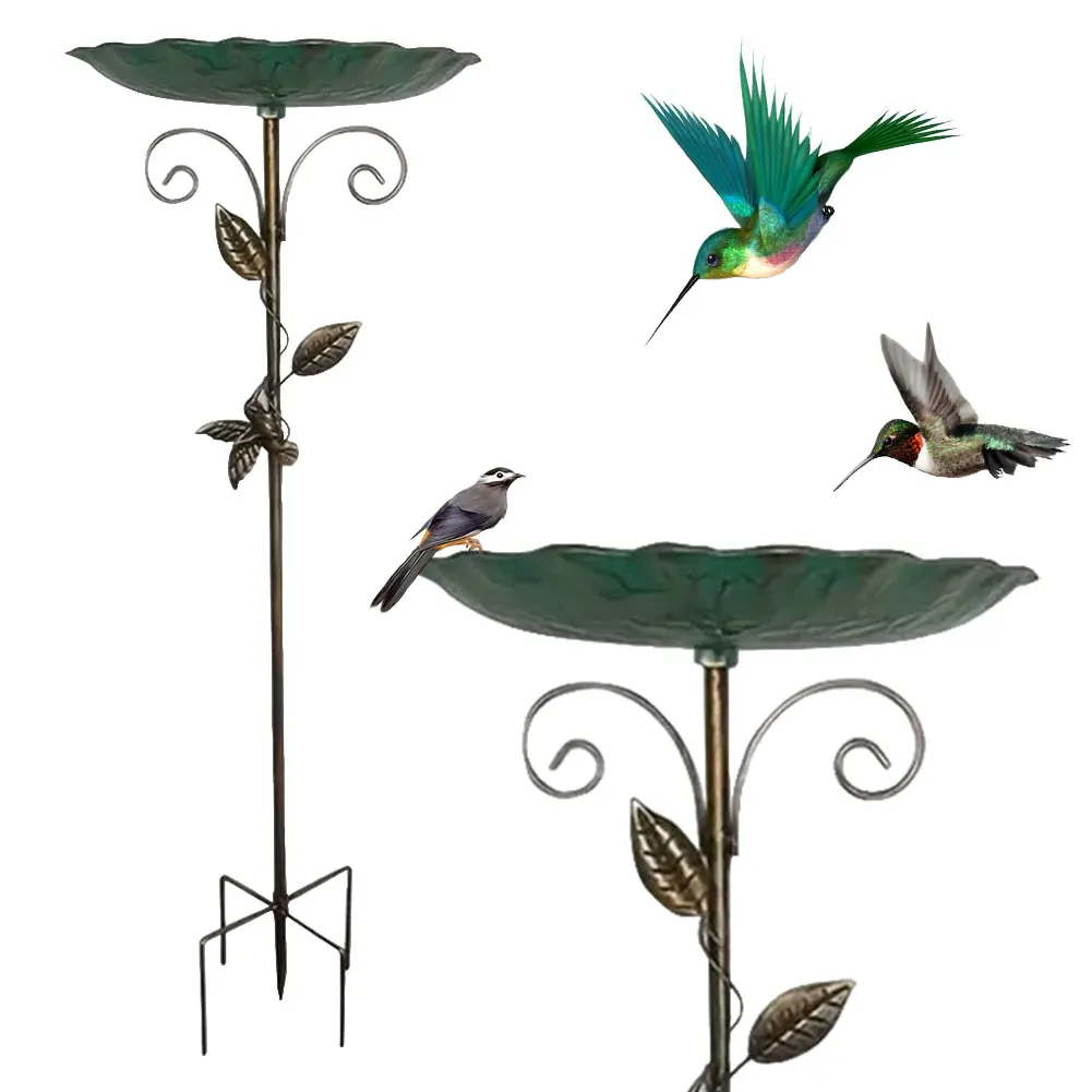 Baignoire d'oiseaux en métal pour l'extérieur, bains d'oiseaux autoportants Vintage, bol de bain d'oiseaux de jardin pour jardin, Patio, cour
