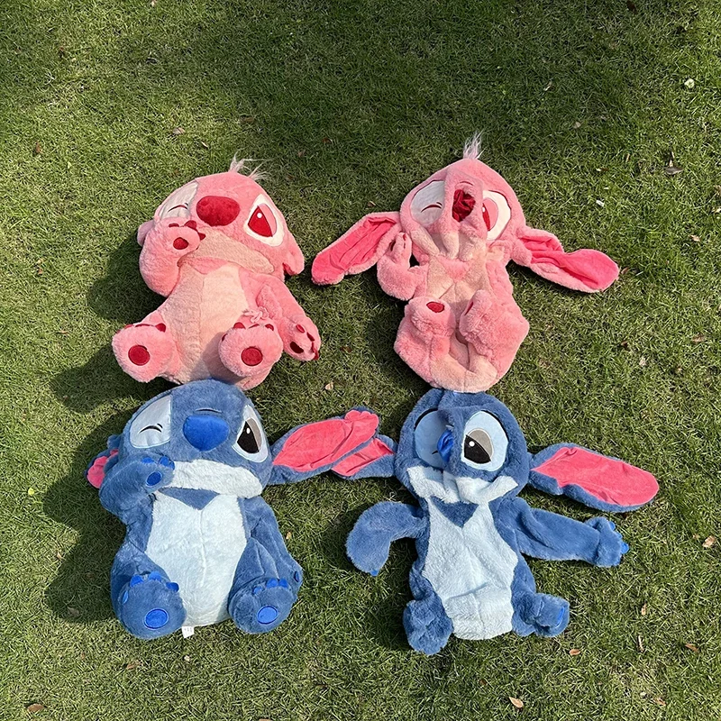 30/80cm Disney Lilo & Stitch Plush Toys Anime Plushie Leather Case Holster Cute Large Doll Not Stuffed Semi-finished Toys Gift