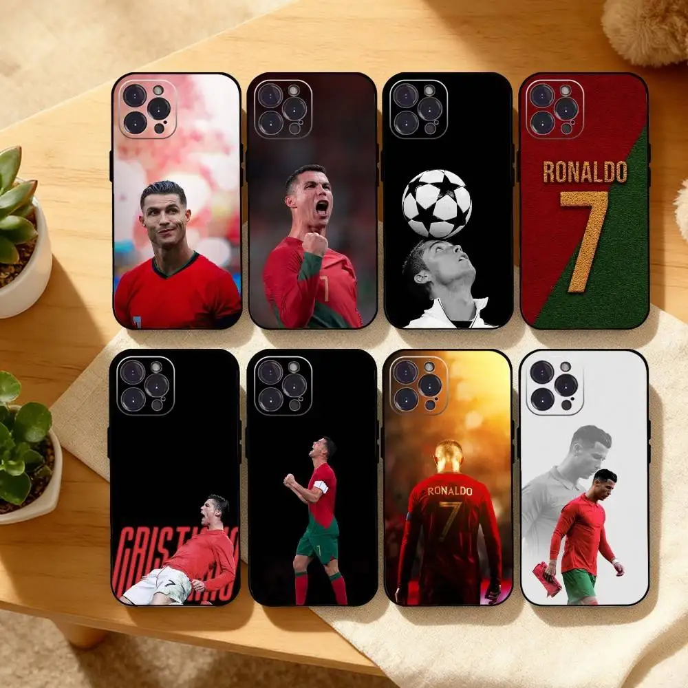 

C-Cool C-Cristiano R-Ronaldo 7 Phone Case For iPhone17 16 15 14 13 12 11 Pro Max Plus,5G Soft Black Case