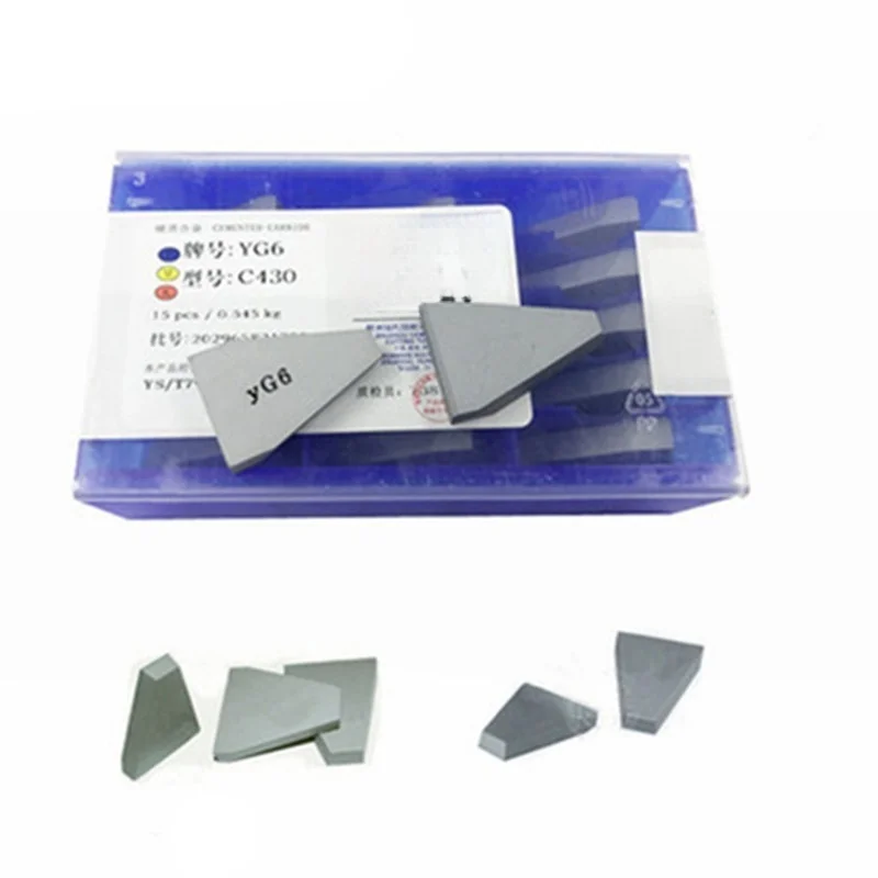 15pcs YT15 / YT5 / YT14 / YG6 / YG8 / YW2 C430 CNC Carbide Welding Inserts Grooving Brazen Tips Soldering Blade For Slotting