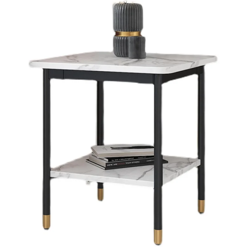 

Light luxury modern marble sofa, simple Nordic small coffee table, small apartment square table, bedroom bedside table