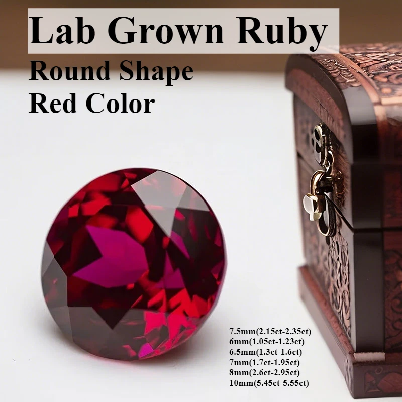 

L-Lab выращенный рубин круглой огранки красного цвета, высокое качество, низкая стоимость для настройки ювелирных изделий и индивидуальный дизайн, выборный сертификат AGL
