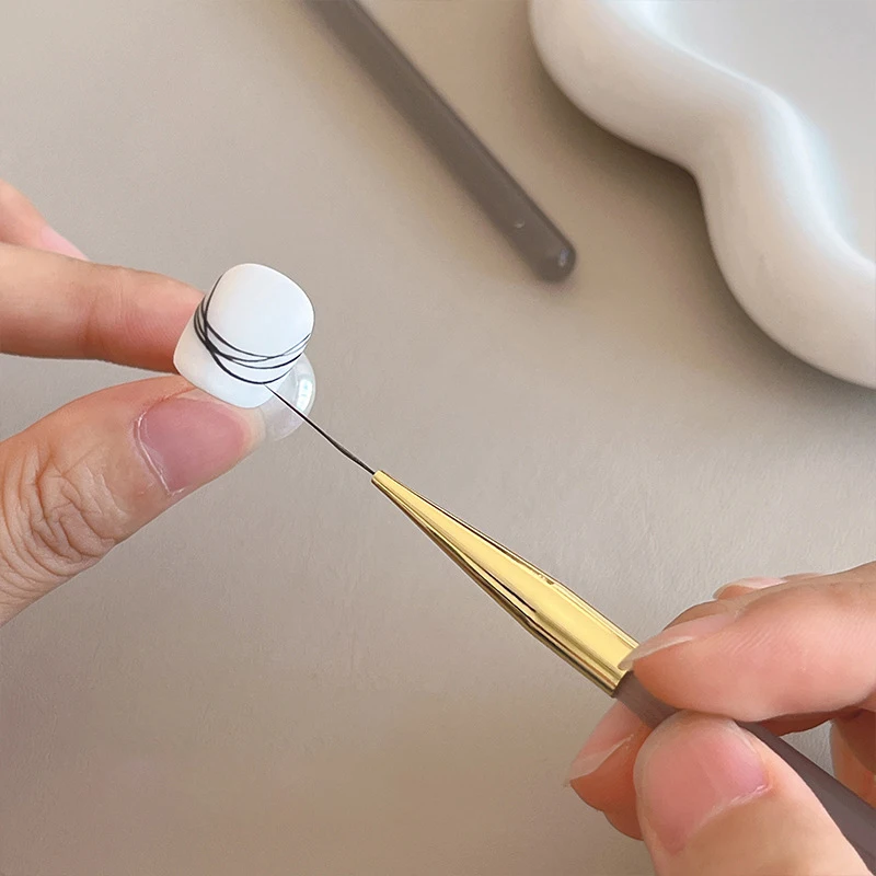 1 قطعة فرشاة فنية للأظافر متعددة الوظائف شريط بطانة فرش النمذجة تموج الماء لتقوم بها بنفسك تصميم فرشاة ذات شعيرات صلبة مسمار أدوات الرسم