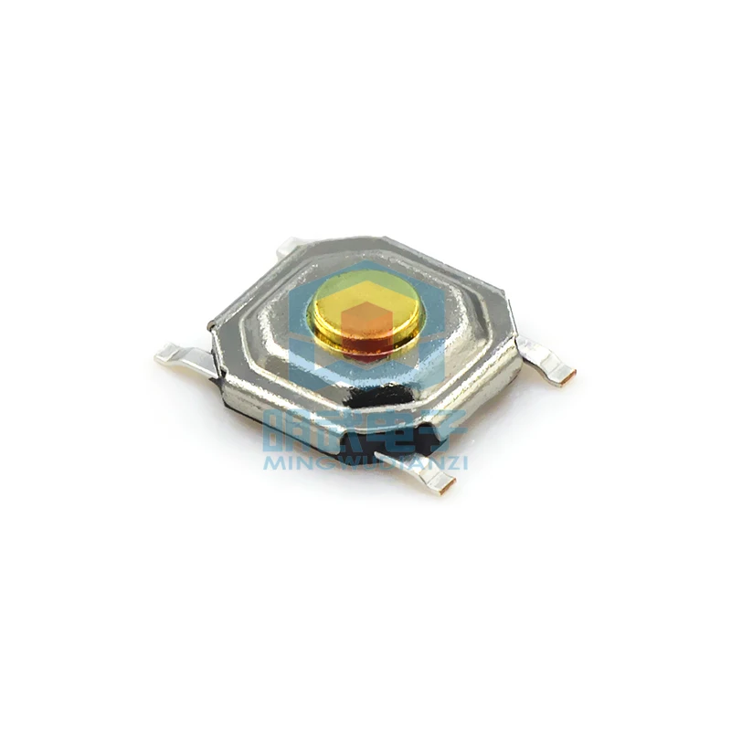 4*4*1.5mm four-legged Patch Tact switch, temperature-resistant Copper Head micro-movement 5.2*5.2*1.5 100PCS