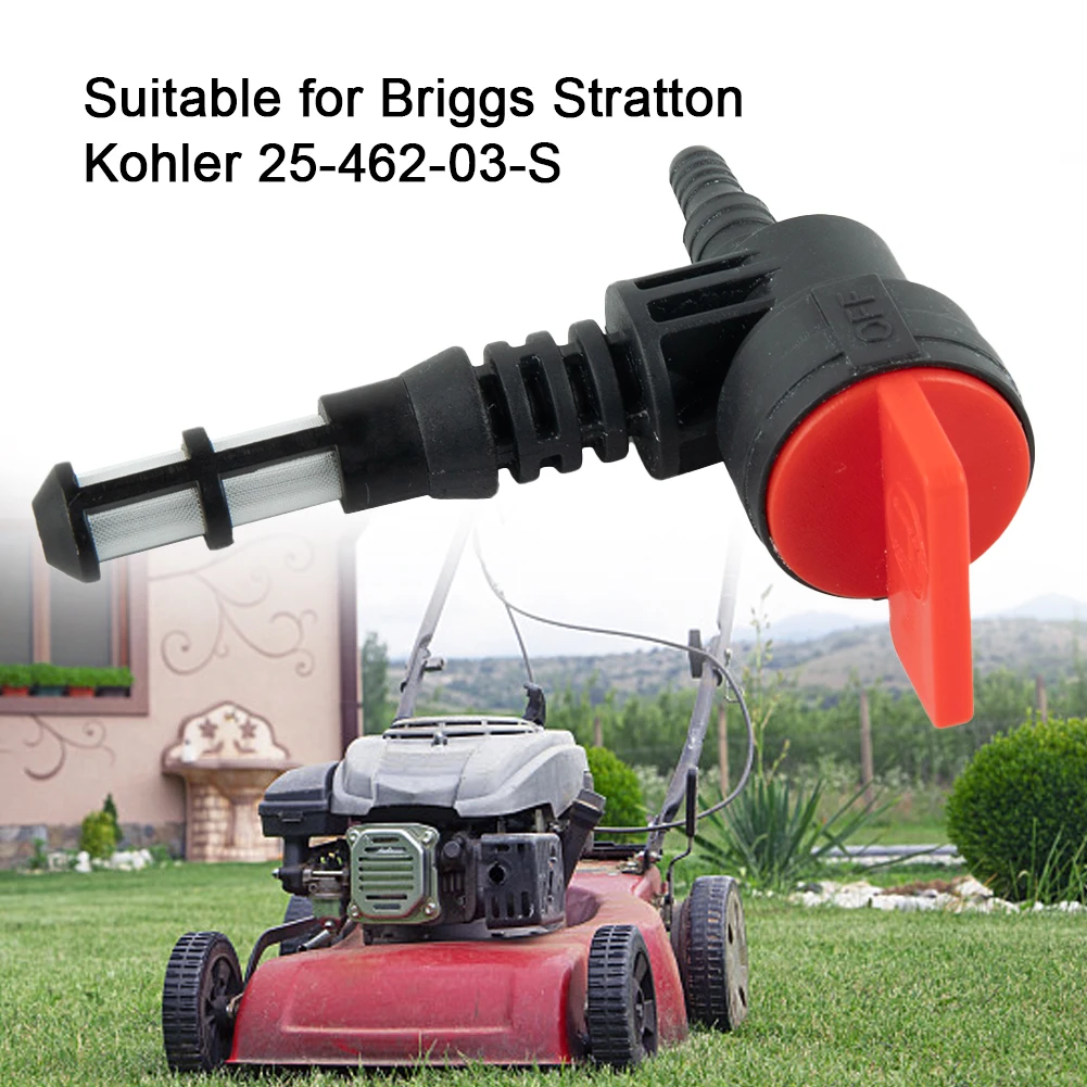 Lawn Mower Parts Fuel Shut Off Valve For Oregon 07-407 For Rotary 13116 With Filter 208961 90 Degree Gas Valve