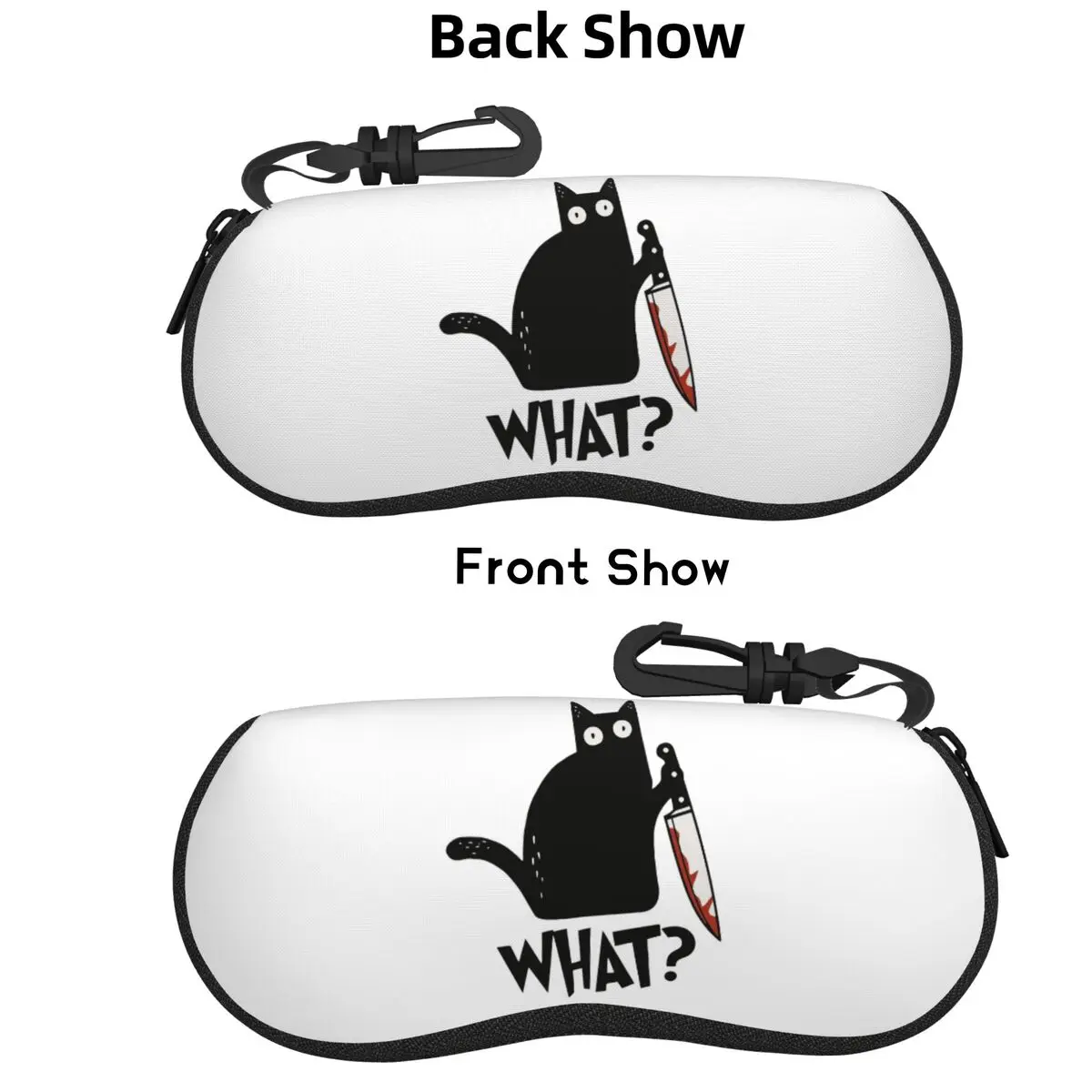 

Cat What Murderous Black Cat With Knife Shell Glasses Case Protective Sunglasses Box Women Men Soft Eyeglass Bag Pouch