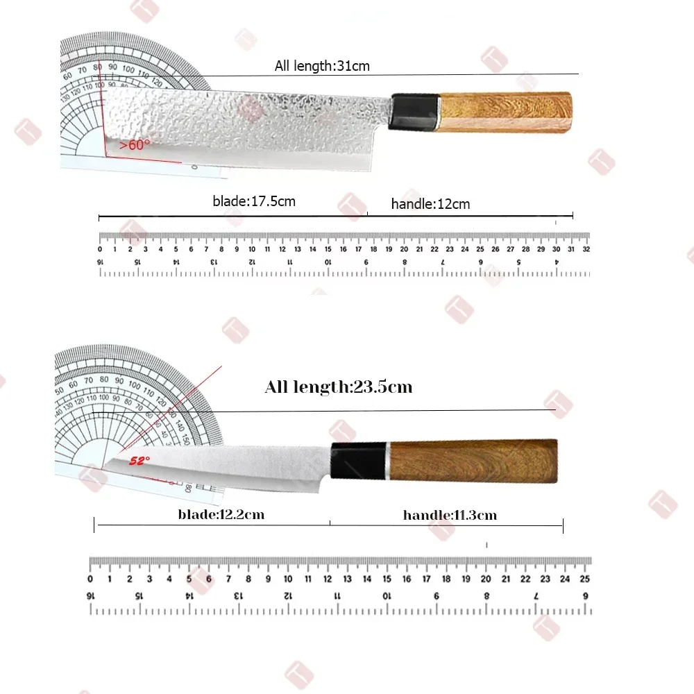Hand Forged Chopping Knife Kitchen Japanese Boning Knife Vegetable Cutting Knife Stainless Steel Butcher Knife Wooden Handle