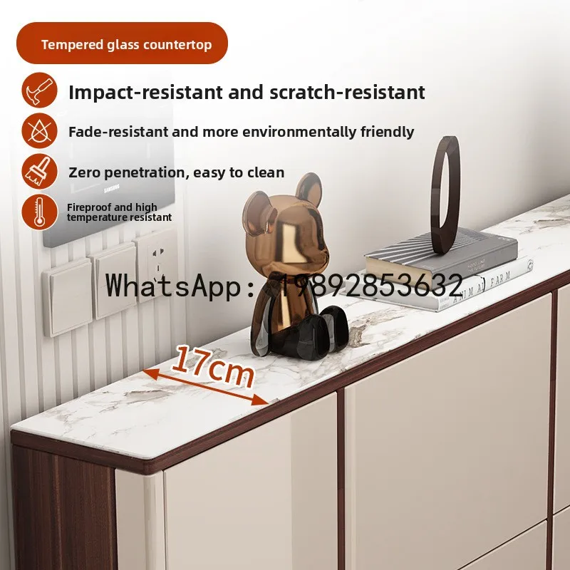 YFY Light Luxury Ultra-Thin Flip Shoe  Modern Simple Home Entrance Hallway  Living Room Large Capacity Partition Cabinet