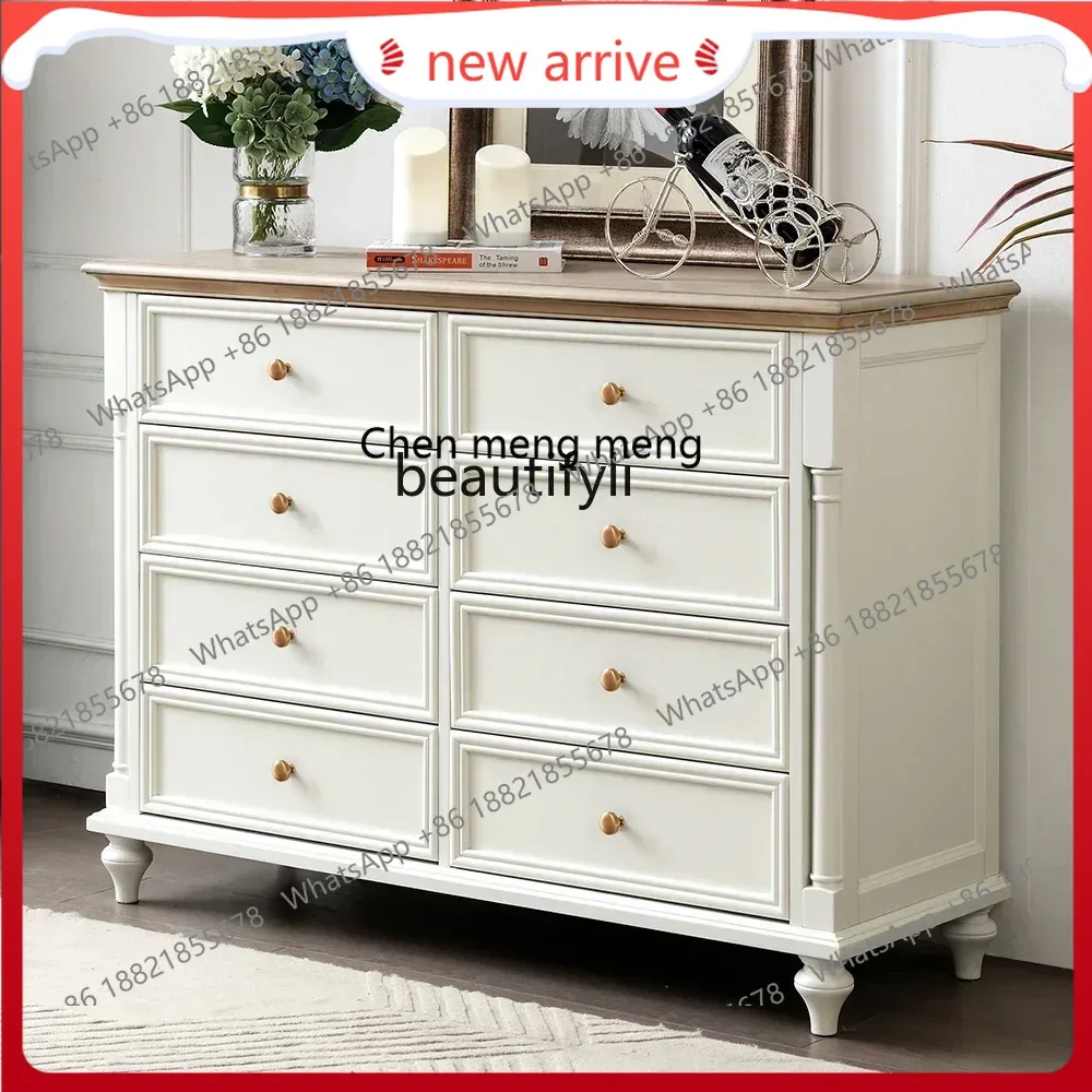 

SS new style ss7486 American solid wood eight-bucket cabinet, living room side cabinet multi-drawer master bedroom, bedside cabi