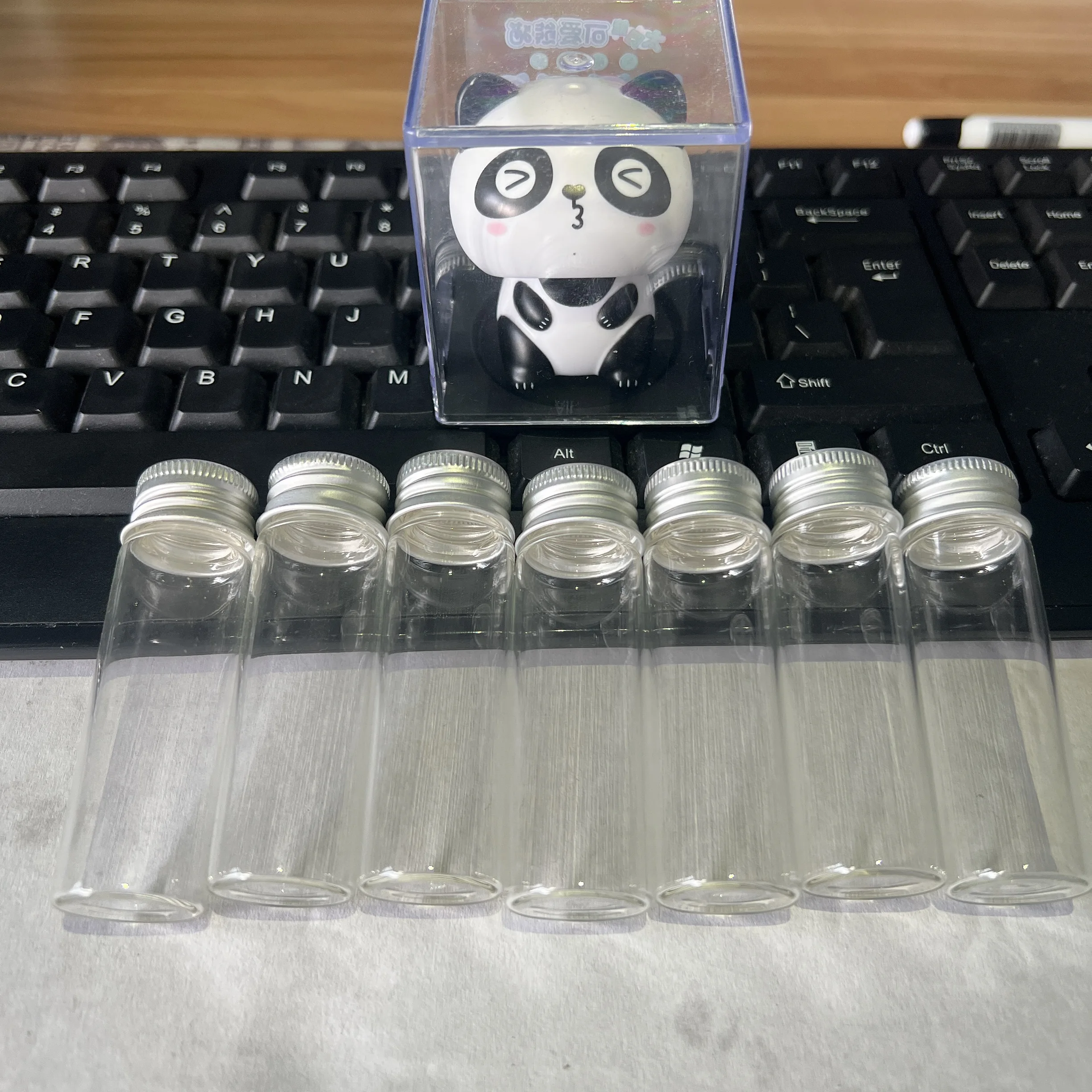 

50/100 Pcs 15ml Glass Bottles Aluminium Screw Cap Mini Glass Jars storage Vials DECORATIVE Silver Screw Cap Containers