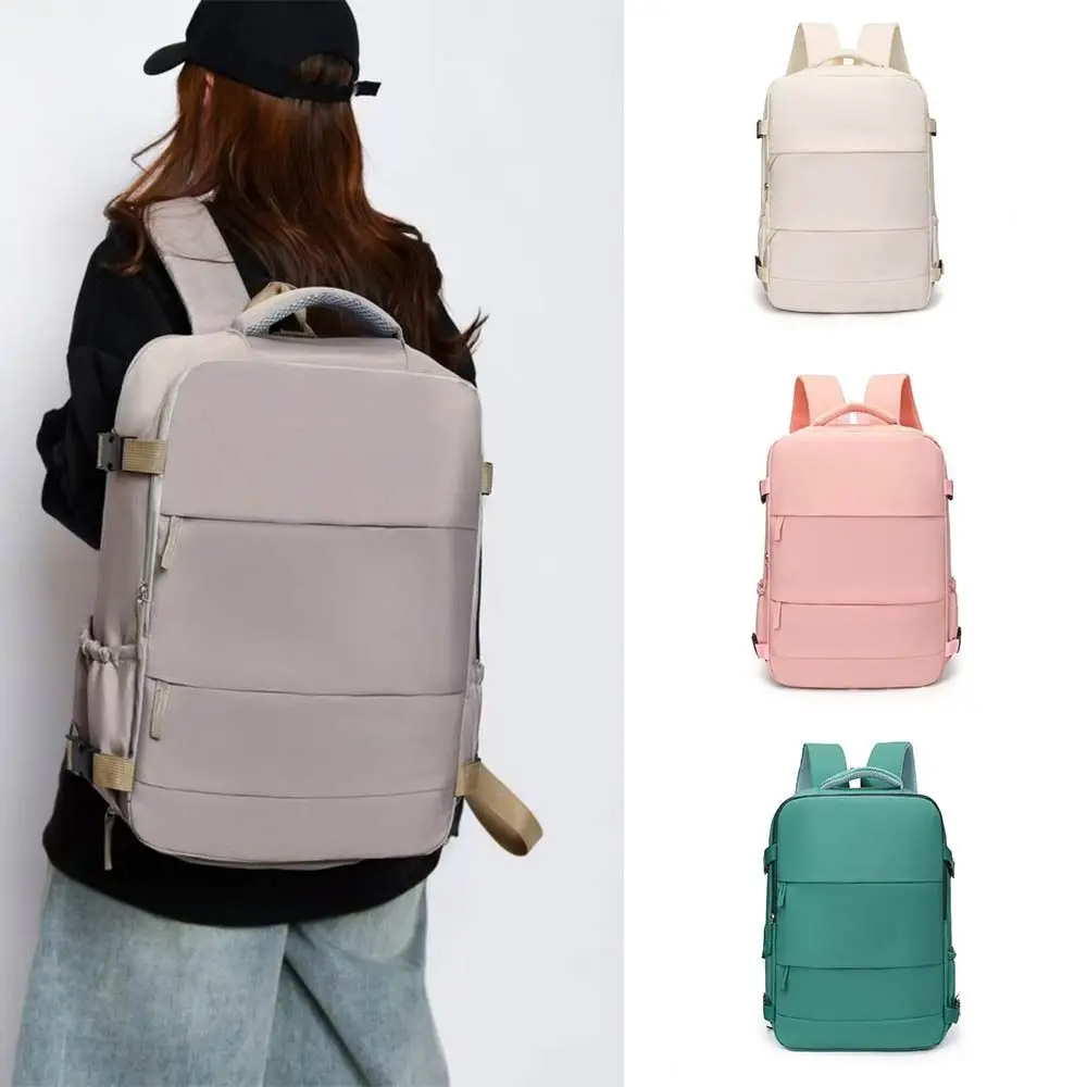 

Lightweight Women's Backpack Large Capacity Portable Student Schoolbag Solid color Waterproof Travel Laptop Rucksack Business
