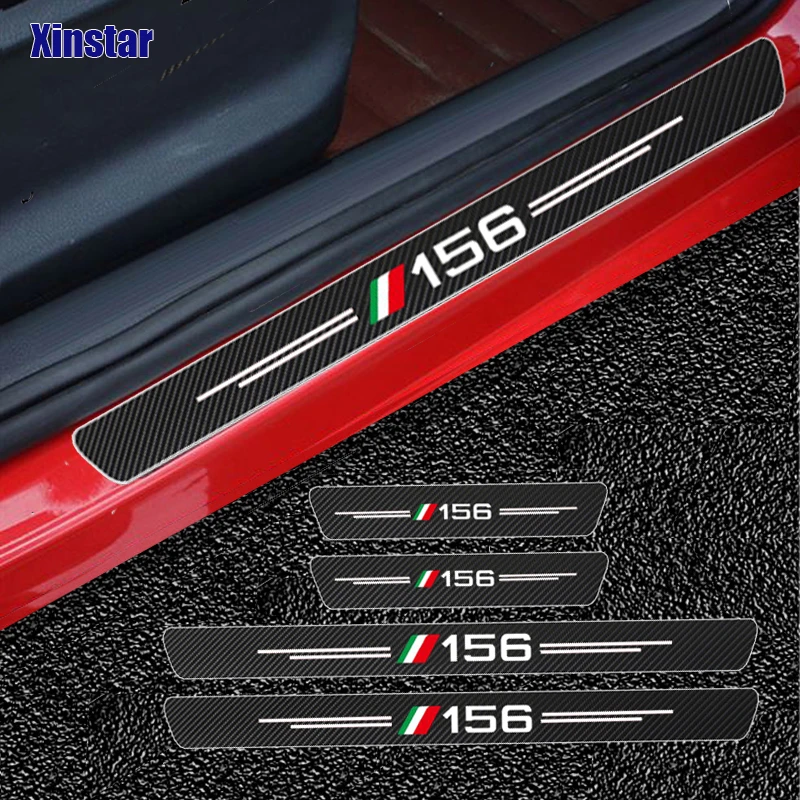 

4Pcs Carbon Fiber Car Door Sticker For Alfa Romeo 156 Auto Accessories