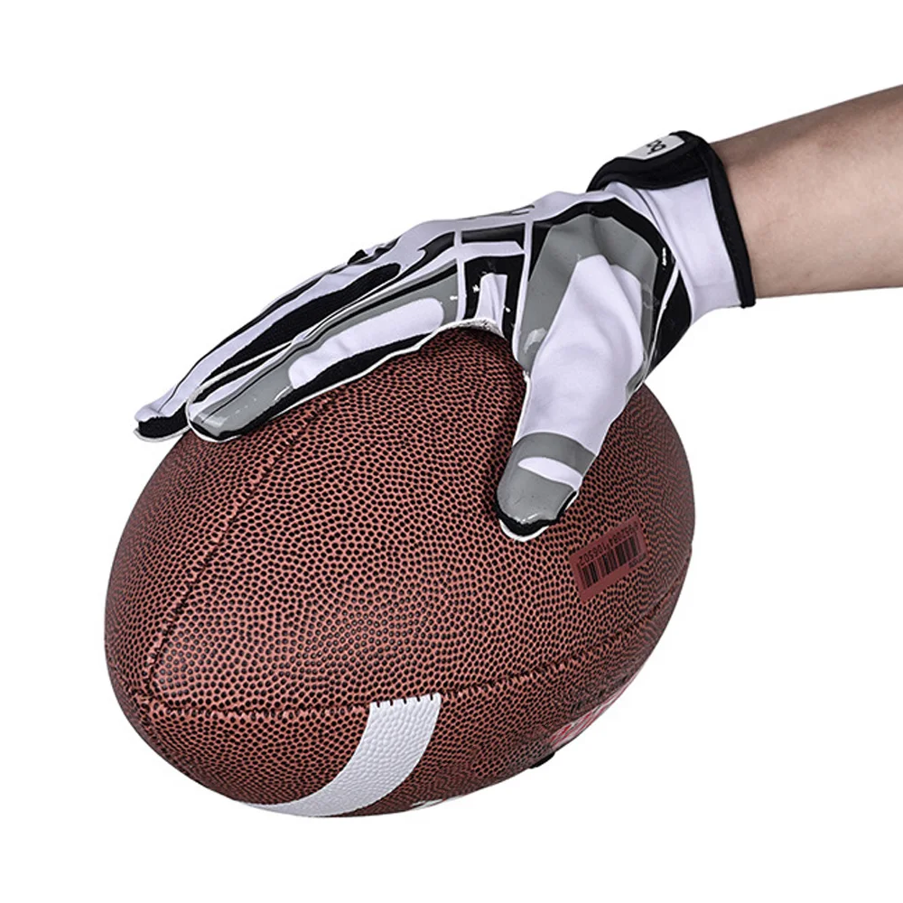 

1 Pair Unisex Outdoor Rugby Gloves Full Finger Anti Slip Silicone Baseball Football Gloves Adjustable Wristband Gloves