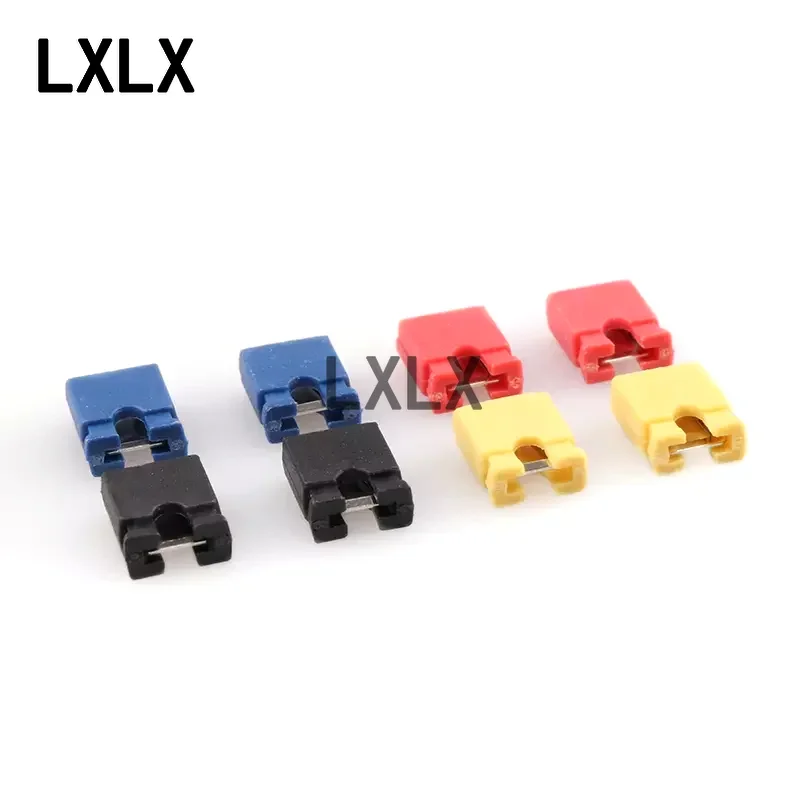 2000PCS（One Pack） Jumper Cap Spacing 2.54MM Black Yellow Blue Red White Short Circuit Block Pin Long Handle Cap Connector Cap