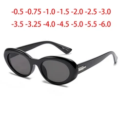 Small Oval Myopia Sunglasses Eyeglasses UV Driving Eye Glasses Women Prescription Diopter Eyewear 0 -0.5 -0.75 To -6.0