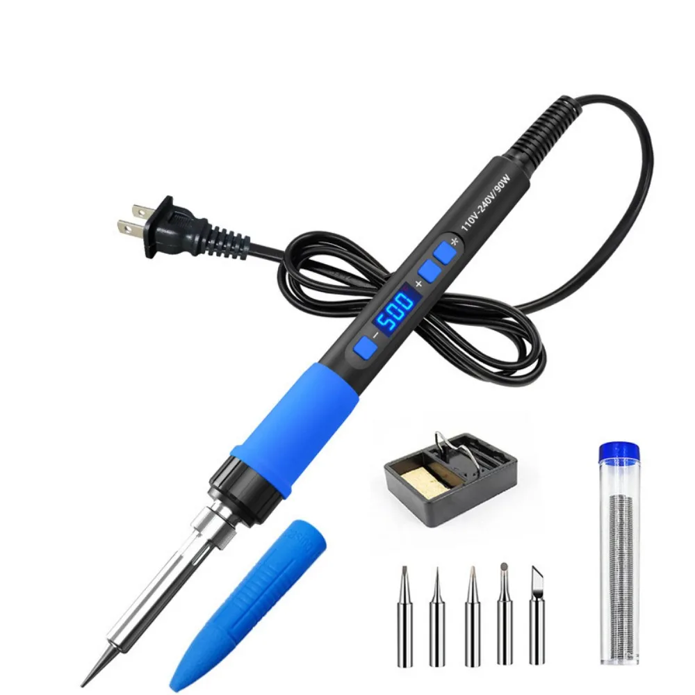 

90W Soldering Iron Kit Adjustable Temperature Rapid Heating Welding Heating Pen Professional Grade LCD Digital