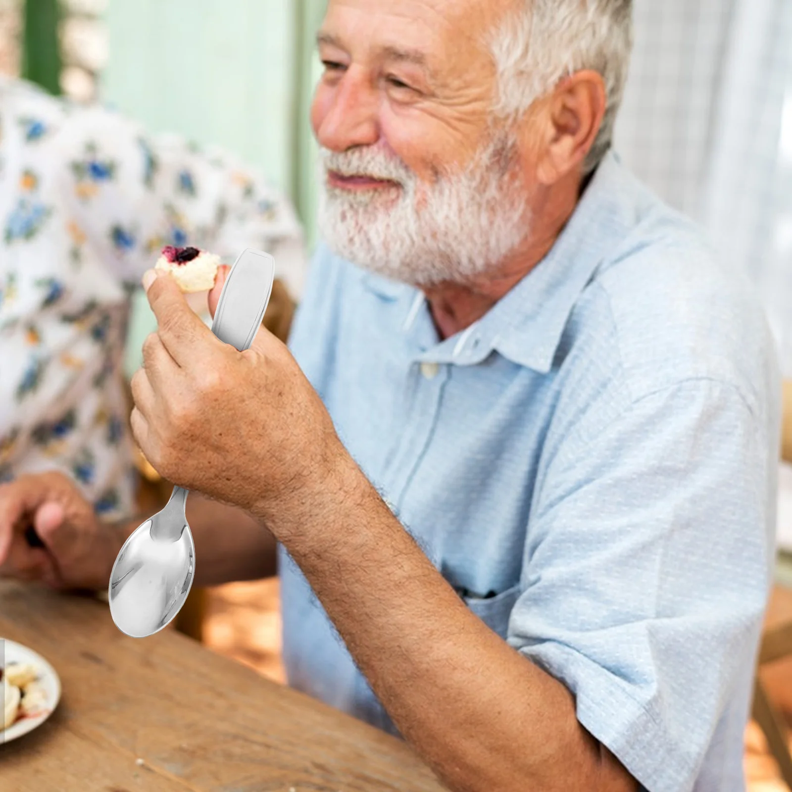 

Weighted Stainless Steel Cutlery Adaptive Spoon for Elderly People with Disabilities Ergonomic Grip Dining Utensils Daily