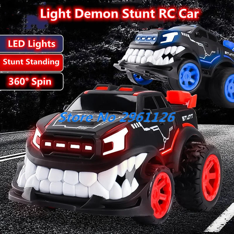 360° Vertical Rotation Stunt Remote Control Car Demon Teeth Shape Cool And Bright Lighting Smart Electric RC Car Children Toy