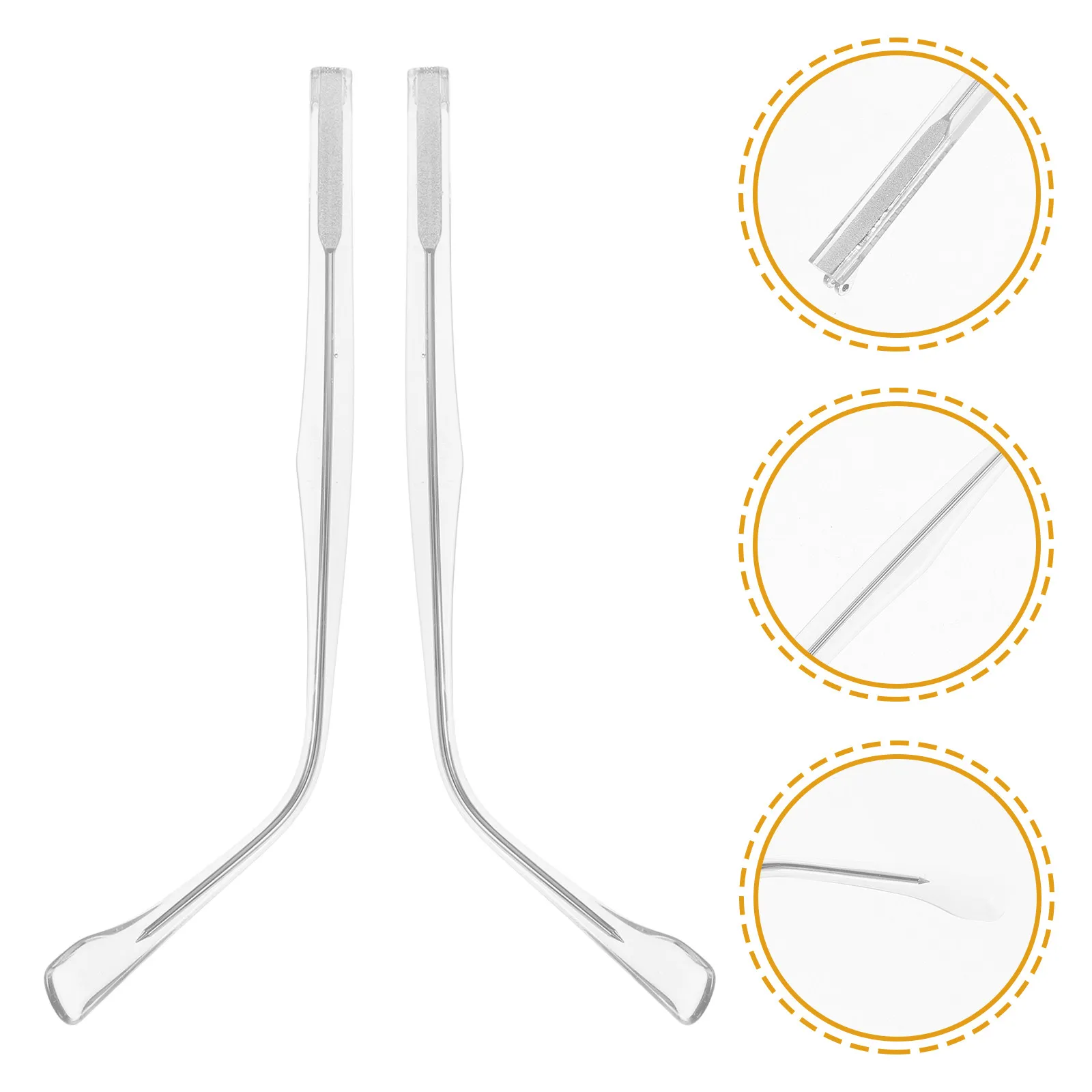 1Pair Comfortable Non-Slip Eyeglasses Replacement Temples Metal Resin Arms for Most Glasses Types Including Sports Reading
