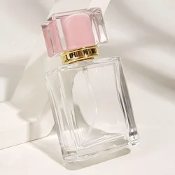 Premium Refillable Perfume Bottle Glass Transparent Empty Spray Bottle 50ml Portable Large Capacity Travel Cosmetics Bottle