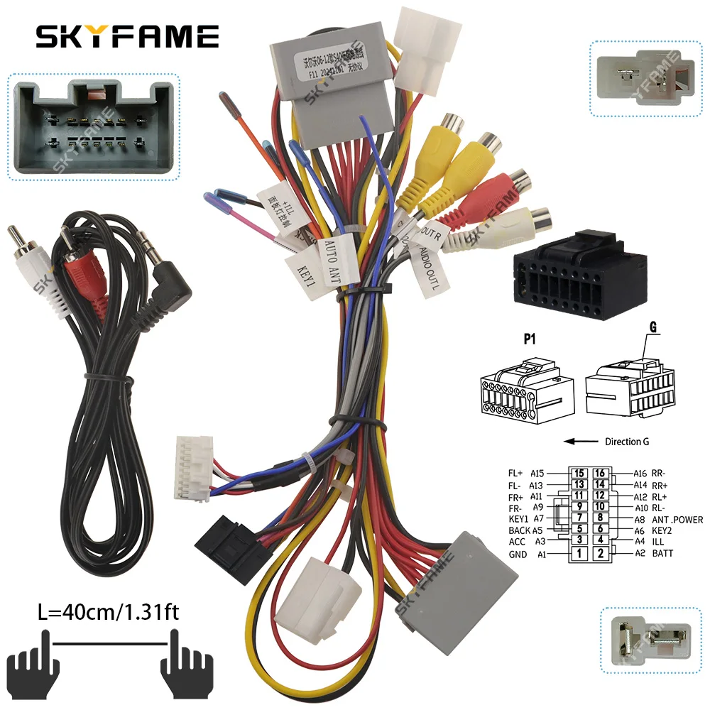 SKYFAME 16-контактный автомобильный стерео жгут проводов, силовой кабель, декодер Canbus Box для Volvo S40 C30 C70 OD-OLO-03