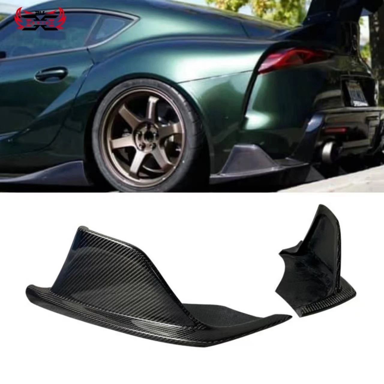 Vrs Style Carbon Fiber Lip Flaps Spoiler Side Skrit  Rear Spat Splitter Diffuser Splitter Kit For Toyota Supra A90 A91 Mk5