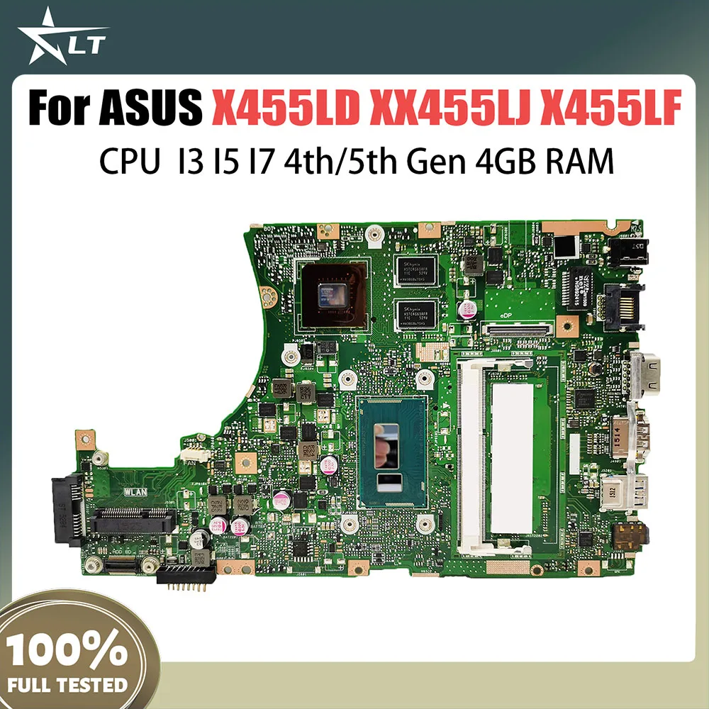 

X455LJ Motherboard For ASUS X455LF X455LD X455L A455L F454L X455LA Mainboard CPU I3 I5 I7 4th 5th Gen 4GB V2G