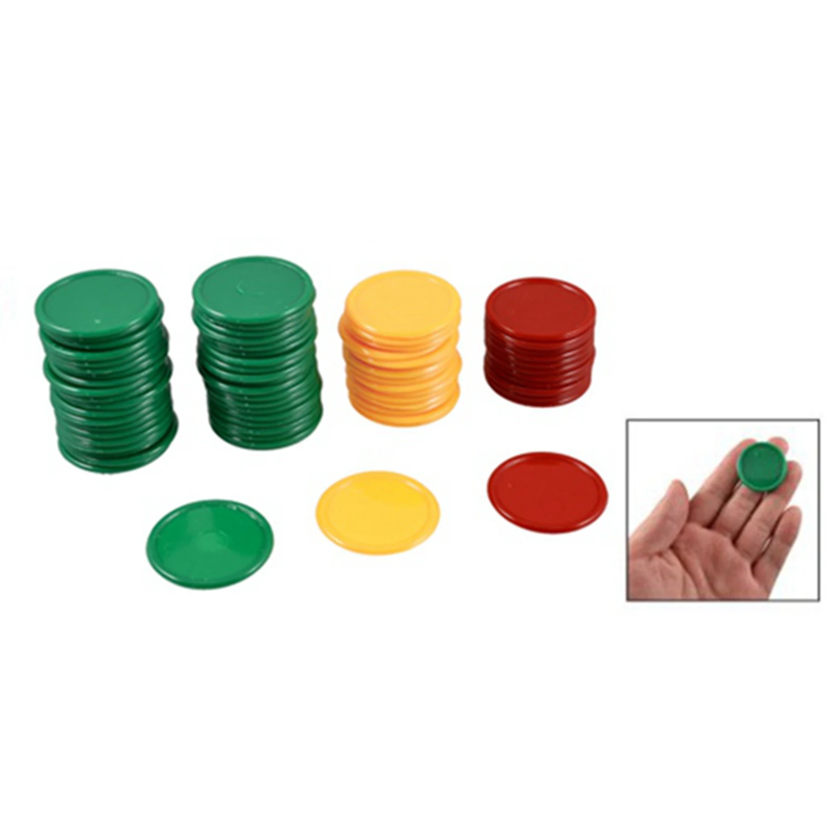 

B06C-Red Yellow Green Round Shaped Mini Poker Chips Lucky Game Props 138 Pcs