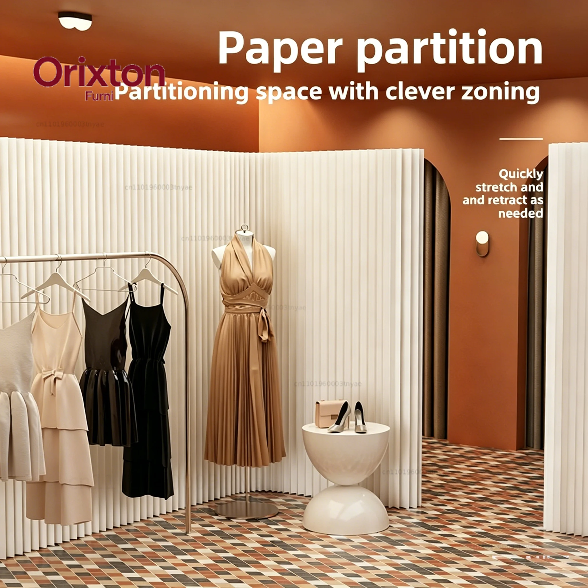 Home Office Backdrop - Vouwbare papieren kamerverdeler, draagbare verplaatsbare privacy-scheidingswand