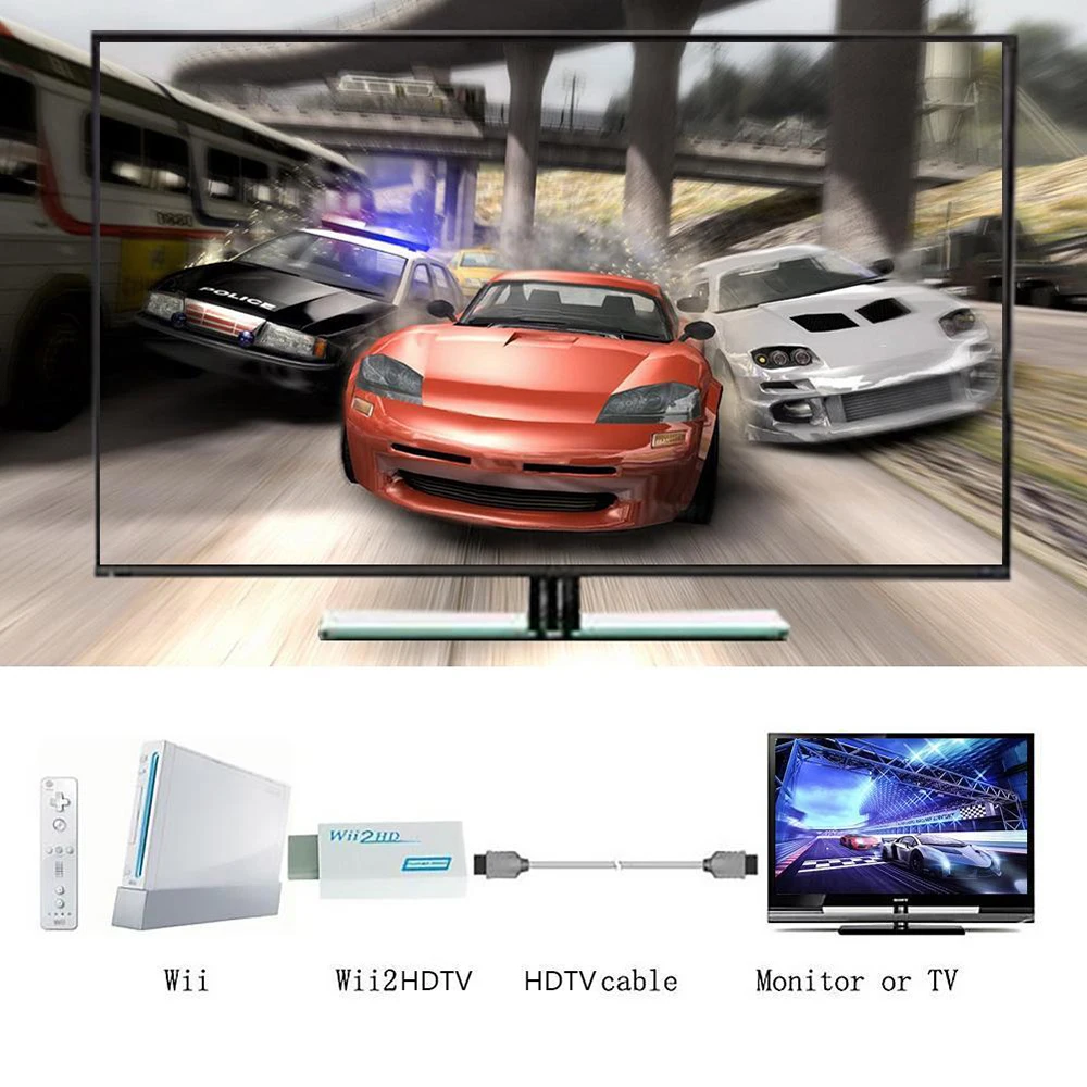 كامل HD 1080P WII إلى HDMI محول WII إلى HDMI Wii 2 HDTV محول وي إلى HDMI محول 3.5 مللي متر الصوت لعرض شاشة الكمبيوتر HDTV