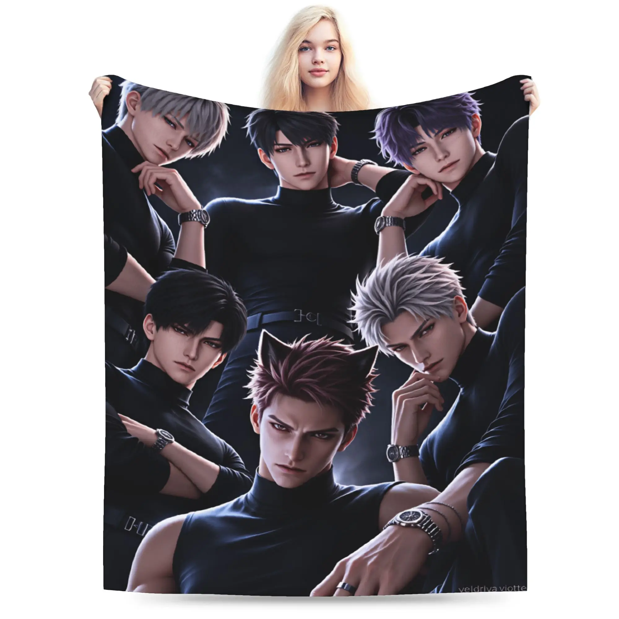V-Valko L-Love and Deepspace Blanket Cozy  Throw Blanket Spring Boy Girl Couch Bed Picnic Bedspread