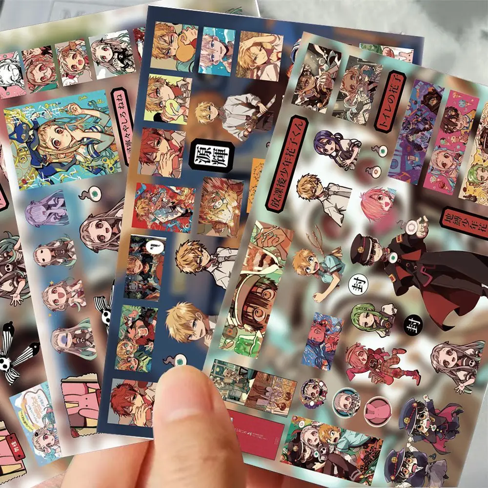 8 Pcs Die Cut Anime Stickers School Uniform Ghost Boy Decals Birthday Gift for Friend Phone Case Laptop Water Bottle Decor