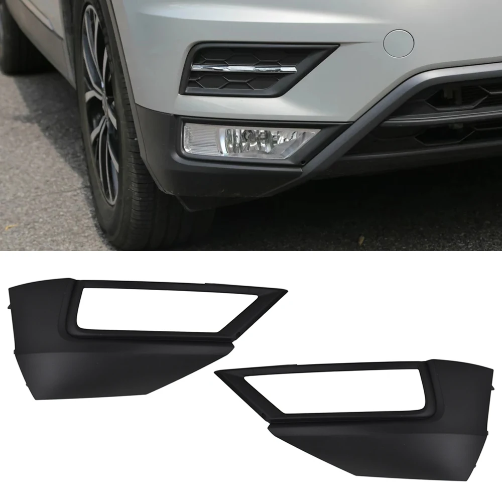 Car Front Bumper Fog Light Frame Cover Front Bar Grille Decorative Cover For Volkswagen VW Tiguan L 2017 2018 2019