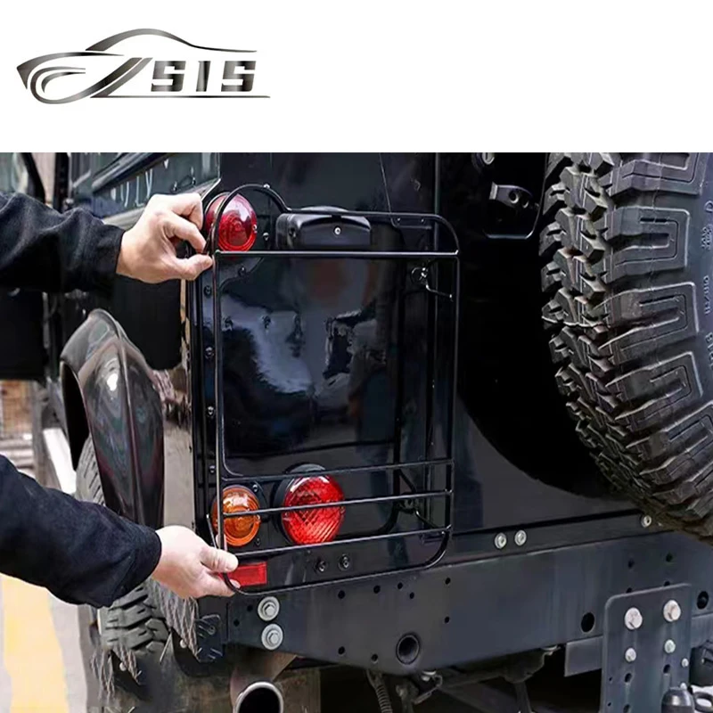 2004-2018 سنة De-fe-nd-er غطاء المصباح الأمامي المقاوم للصدأ 90/110 مادة الصلب مصباح الحرس مصابيح السيارة الأمامية حماية السيارات السيارات Pa #4