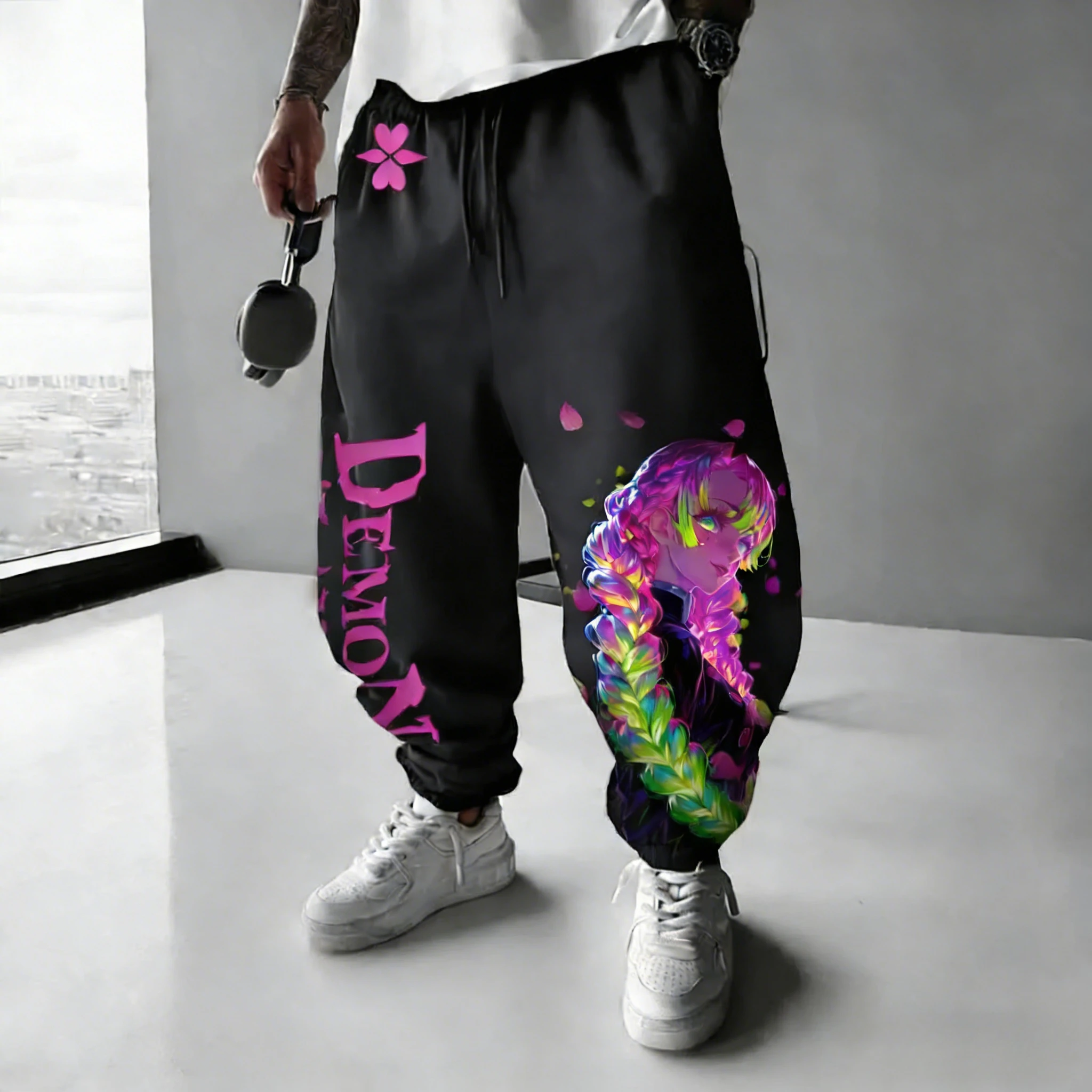 

Demon Slayer Spring/Summer Unisex Sweetpants 2026 New Kanroji Mitsuri Anime Printed Street Hip Hop Casual Loose Cotton Pants