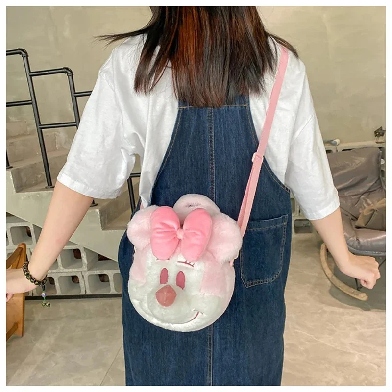 Cartoon Cute Mickey Minnie Mouse Plush Toy Shoulder Bag Messenger Bag Kawaii Soft Stuffed Plush Handbag Cute Girl Gift