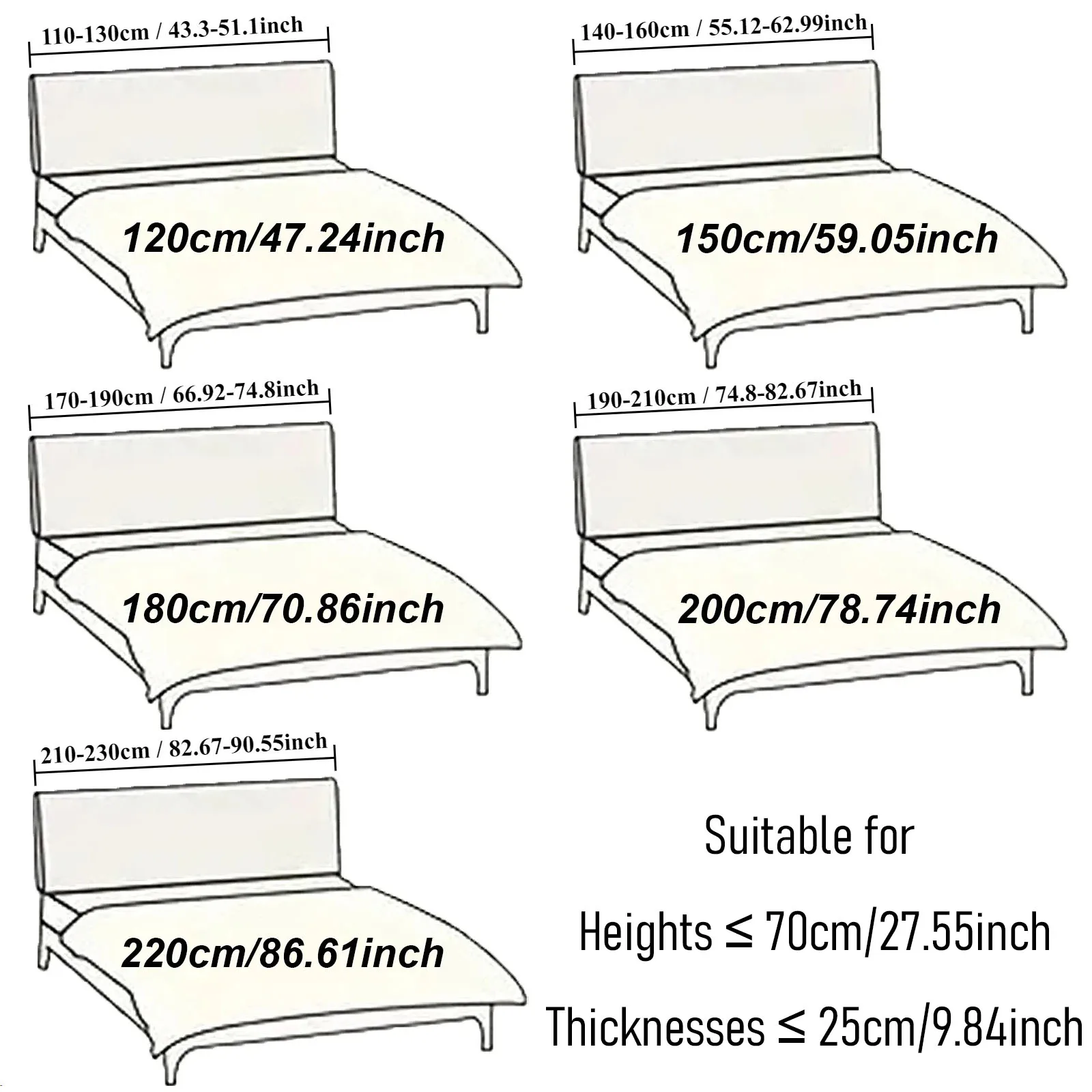 Thicken Plush Bed Headboard Cover Solid Color Soft Faux Fur Elastic Bed Head Cover Anti-Dust Bed Back Protector Cover - view 3