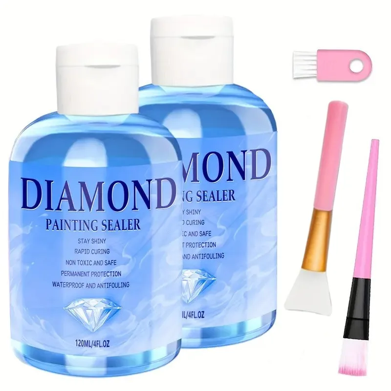 

Набор герметика для алмазной живописи, обновленная формула 120/240 мл с кистью, алмазное искусство для взрослых, клей-головоломка, инструменты и аксессуары для рукоделия