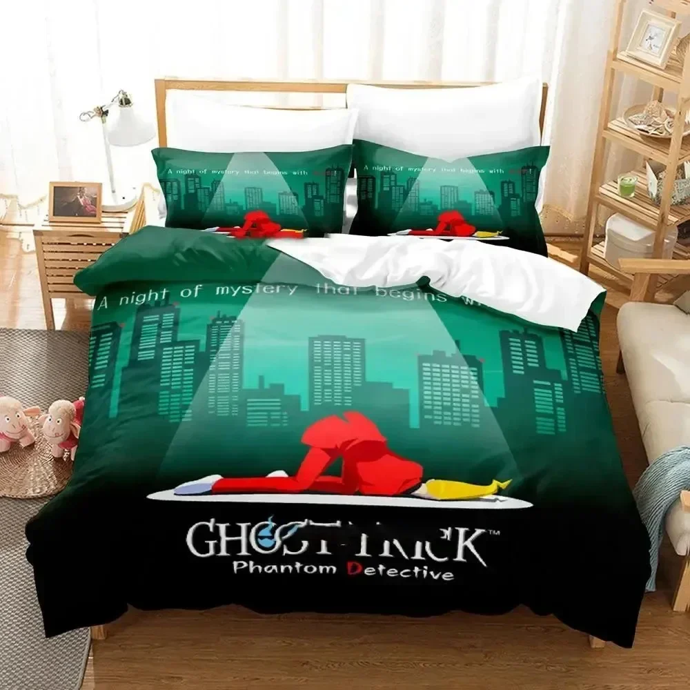Game Ghost Trick Phantom Detective Bedding Set Duvet Cover Bed Set Quilt Cover Pillowcase Comforter king Queen Size Boys Adult