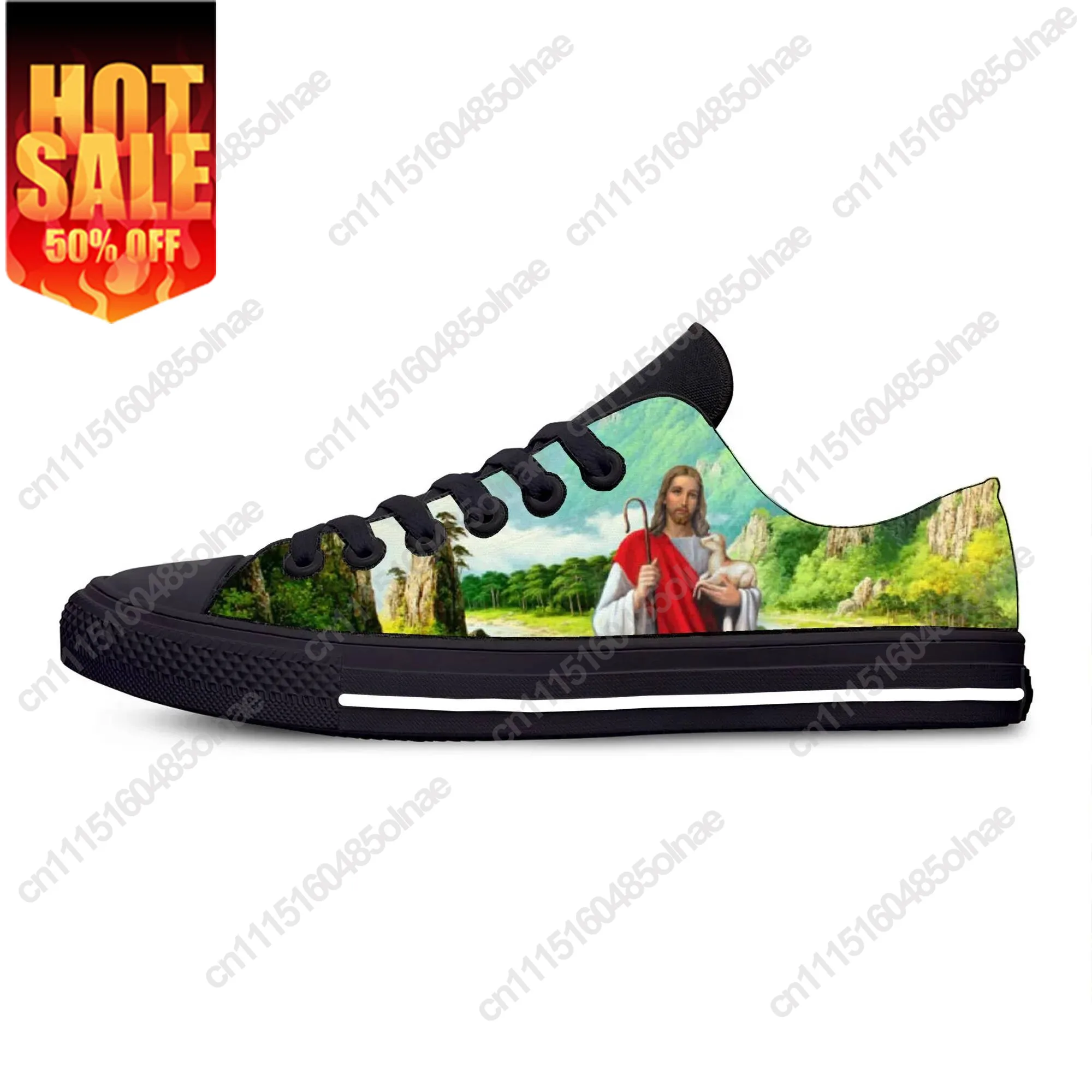 Hot Summer Christian God Lord Jesus Christ Religion Fashion Casual Cloth Men Women Sneakers Low Top Classic Board Shoes