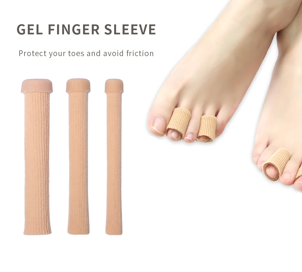 Silicone Cover Cut Toe Set Rib Fabric Gel Tube Sleeve Cap for Hammer Toe Finger Separation Protector Foot Care Finger Toe Tools